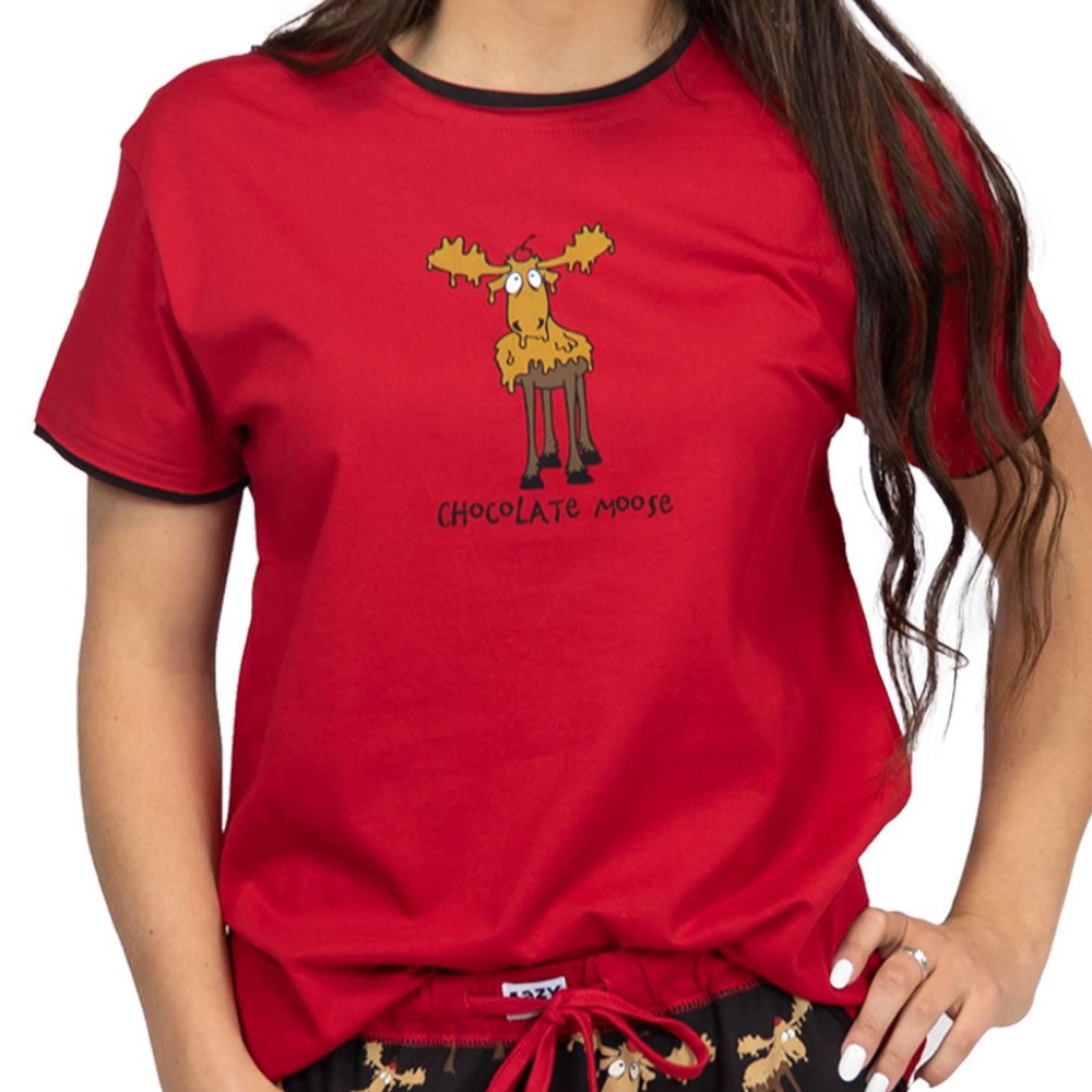 Lazy One Chocolate Moose Regular Fit T-Shirt Sz S